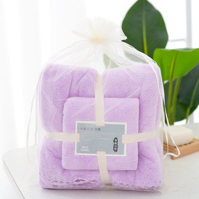 QUICK-DRY 400-600gsm Super Absorbent Microfiber Coral Fleece Bath Towel Sets for Gift