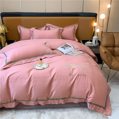 All-Season Embroidered Cotton Bedding Sets Eco-friendly and Soft Hand Feel for Bedroom