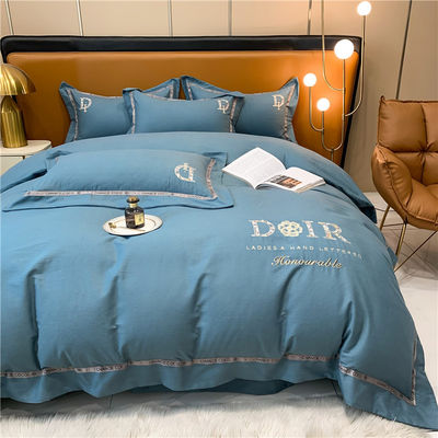 All-Season Embroidered Cotton Bedding Sets Eco-friendly and Soft Hand Feel for Bedroom