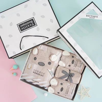 4 Piece Bath Towel Set Soft Touch Hand Face Printed Luxury Towel Set Bathing All-Season