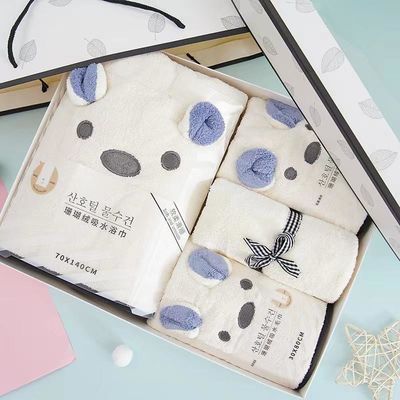 4 Piece Bath Towel Set Soft Touch Hand Face Printed Luxury Towel Set Bathing All-Season