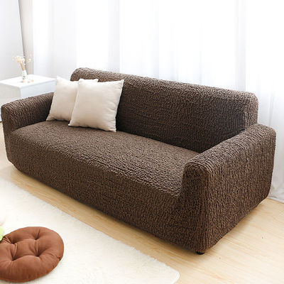 Rectangle Light Luxury Style Seersucker Solid Color Sofa Covers for Living Room Décor