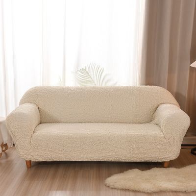 Rectangle Light Luxury Style Seersucker Solid Color Sofa Covers for Living Room Décor