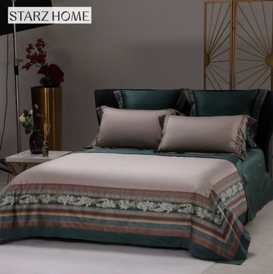 60S Floral Pattern Custom Comforter Cotton Bed Sheets for King Size Luxury Bedding Set