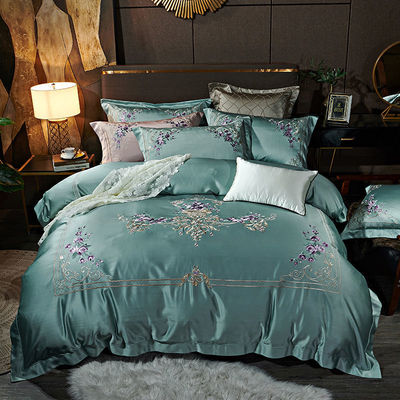 Luxurious European Style Satin Silk Hotel Bedding Set with Exquisite Jacquard Design