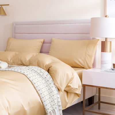 Custom 60S 300TC Solid Color Bamboo Fiber Bedding Set with Quilt Cover and Pillowcases