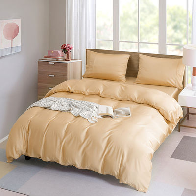 Custom 60S 300TC Solid Color Bamboo Fiber Bedding Set with Quilt Cover and Pillowcases