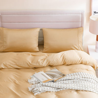 Custom 60S 300TC Solid Color Bamboo Fiber Bedding Set with Quilt Cover and Pillowcases