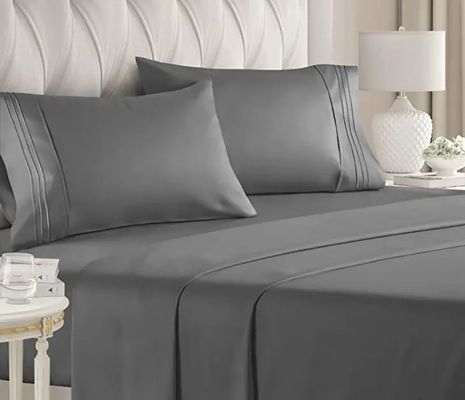 Embroidered Pillowcase Solid Color Luxury Bedding Sets for Ready to Ship King Queen Bed