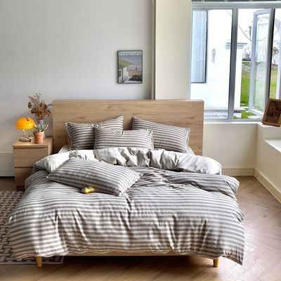 Retro Style Checkerboard Linen Quilt Cover Bed Sheet Set for a Chic and Timeless Look