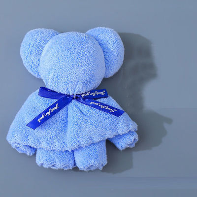 Child Age Group 30x30cm Coral Velvet Fleece Bear Towel for Wedding Business Gifts