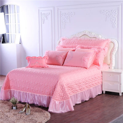 Luxury Four-piece Wedding Bedding Set with Printed Comforter and 100% Cotton Duvet Sheet