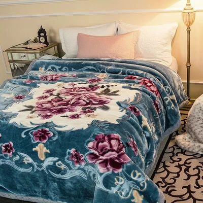 Superior Double Layer Warm Soft Luxury Print Blanket Skin-friendly Nap Sleeping