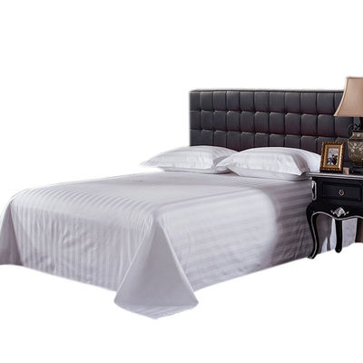 Fabric Count 40 Popular Pure 100% Cotton Satin Bed Sheet White Suitable Linen Bedding Sets