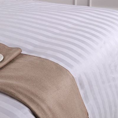 Fabric Count 40 Popular Pure 100% Cotton Satin Bed Sheet White Suitable Linen Bedding Sets