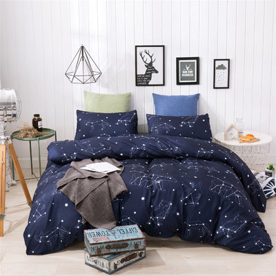 Constellation Printed Duvet Cover Pillowcase Bedding Set with Reactive Printed Dyeing