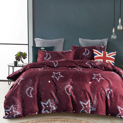Constellation Printed Duvet Cover Pillowcase Bedding Set with Reactive Printed Dyeing