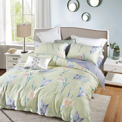 100% Tencel Luxury Silky Soft Bedding Set 300TC Printed Fabric Quilt Cover Pillowcase Sets