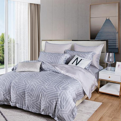 100% Tencel Luxury Silky Soft Bedding Set 300TC Printed Fabric Quilt Cover Pillowcase Sets