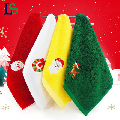 2023 Christmas Towel Gift Set Hypoallergenic Cotton Towels in Gift Box with Embroidery