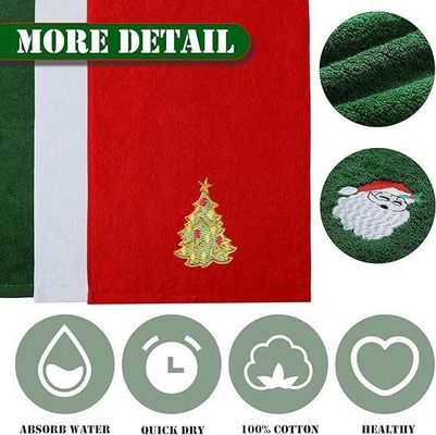 2023 Christmas Towel Gift Set Hypoallergenic Cotton Towels in Gift Box with Embroidery