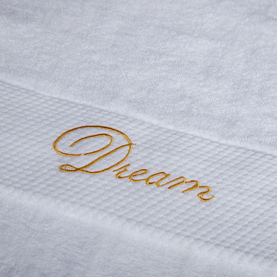 Customized Embroidery Logo White Towels Thick Bath Towel 100% Cotton for 5 Star Hotel Standard