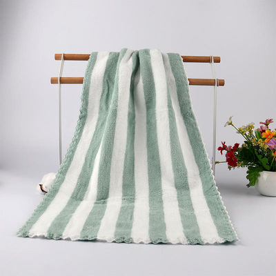 360 gsm Colorful Striped Coral Fleece Face Bath Towel 5 Piece Set with Customized Logo