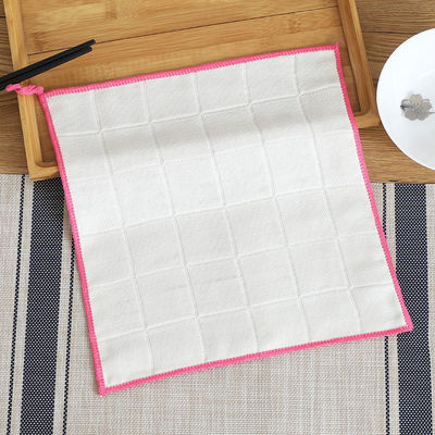 Bamboo Wood Fiber Kitchen Towels Square Shape Customizable Logo Cotton Dish Towels