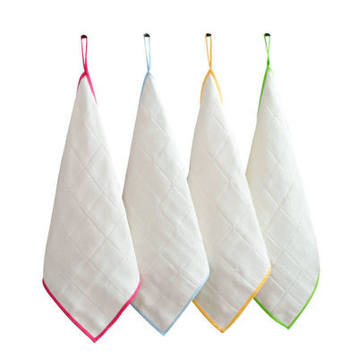 Bamboo Wood Fiber Kitchen Towels Square Shape Customizable Logo Cotton Dish Towels
