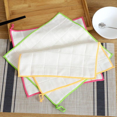 Bamboo Wood Fiber Kitchen Towels Square Shape Customizable Logo Cotton Dish Towels