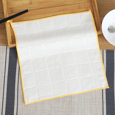 Bamboo Wood Fiber Kitchen Towels Square Shape Customizable Logo Cotton Dish Towels