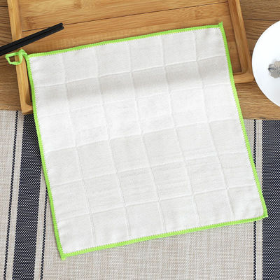 Bamboo Wood Fiber Kitchen Towels Square Shape Customizable Logo Cotton Dish Towels