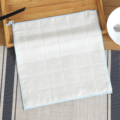 Bamboo Wood Fiber Kitchen Towels Square Shape Customizable Logo Cotton Dish Towels