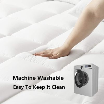 Extra Thick Cotton and Polyester Mattress Pad with Breathable 7D Spiral Fiber Filling