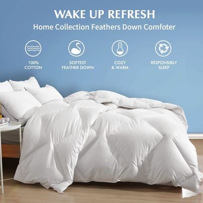 Customized Soft and Warm White Washed Cotton Duck Down Goose Down Duvet for All Season
