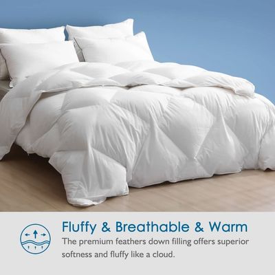 Customized Soft and Warm White Washed Cotton Duck Down Goose Down Duvet for All Season