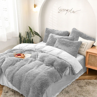 Handmade Pink Bedding Plush Quilt Set with Super Soft Artificial Velvet and Fluffy Cover