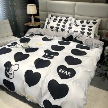 4-in-1 Brushed Cotton Queen-Size Bedding Set in Multi Color for Home and Hotel Luxury