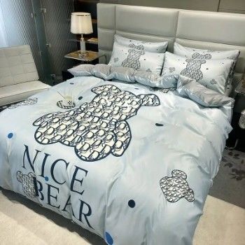 4-in-1 Brushed Cotton Queen-Size Bedding Set in Multi Color for Home and Hotel Luxury