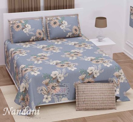 108 x 108 Inches Custom Made Joint-Free Double Bedsheet in Twill Cotton for Weddings