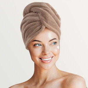 Home Custom Logo Microfiber Hair Drying Towel Wrap Turban for Quick Dry