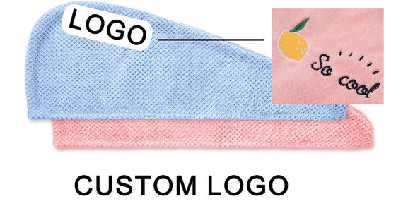 Home Custom Logo Microfiber Hair Drying Towel Wrap Turban for Quick Dry