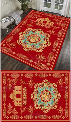 Islamic Ramadan Thick Praying Rug 450g for Living Room Home and Muslim Prayer Blanket