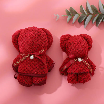 Square Teddy Bear Plush Toy Stuffed Towel Set for Children's Toys Christmas Present