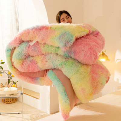 All-Season Thickened Winter Quilt with Long Hair Mink Velvet and 100% Polyester Warmth