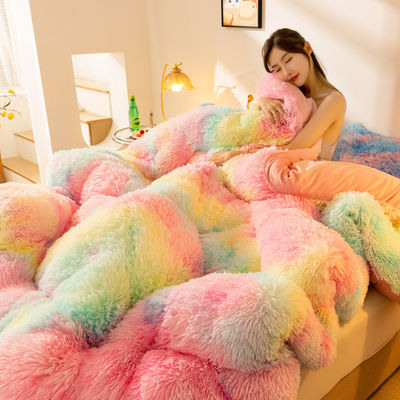 All-Season Thickened Winter Quilt with Long Hair Mink Velvet and 100% Polyester Warmth