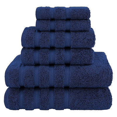 Highly Absorbent 6 Pieces 100% Cotton Towel Set Luxury Dobby Border for Bathroom Shower