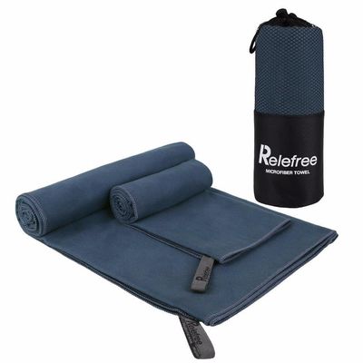 Woven Custom Lightweight Super Absorbent Sports Travel Towel with Carry Bag