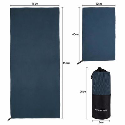 Woven Custom Lightweight Super Absorbent Sports Travel Towel with Carry Bag