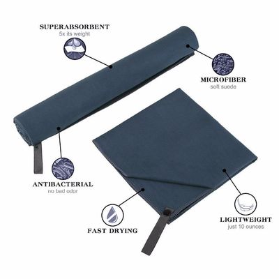 Woven Custom Lightweight Super Absorbent Sports Travel Towel with Carry Bag